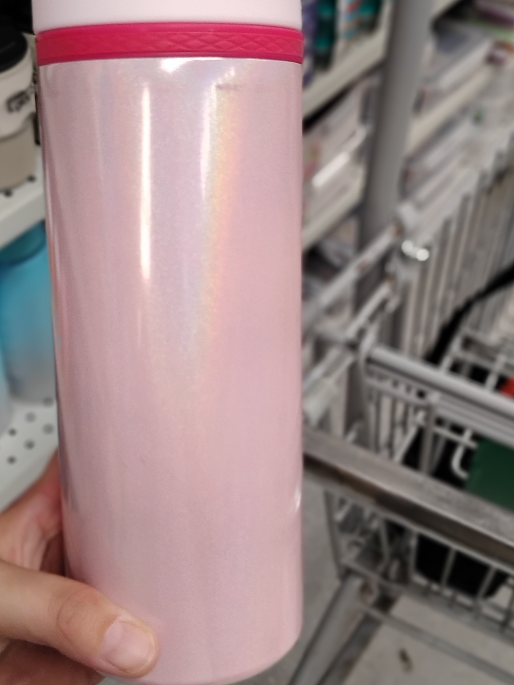 Iridescent Pink Party Tumbler - Sleek Pink Travel Cup